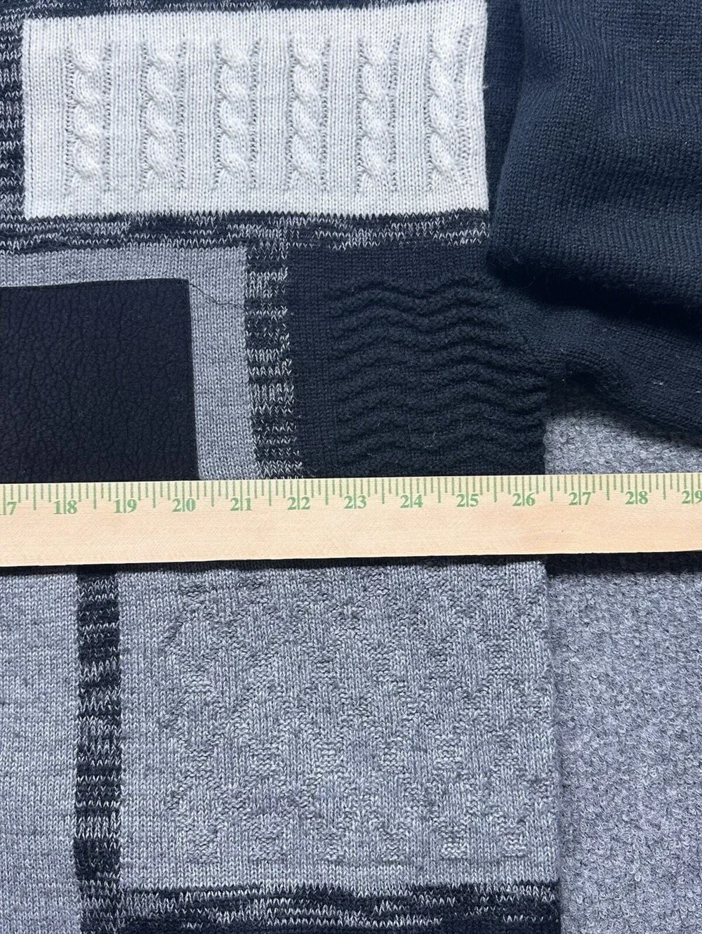 Vintage Trutus Biancarra by Monobaik Men’s XL Crewneck Leather Patchwork 80s/90s
